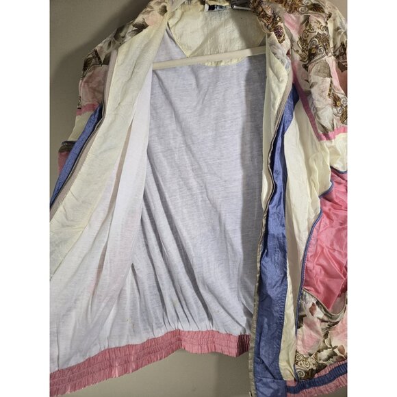 Vtg 80s Bolo Spirit Floral Purple Colorblock Nylon Full Zip Track Jacket Sz XL - Picture 10 of 13